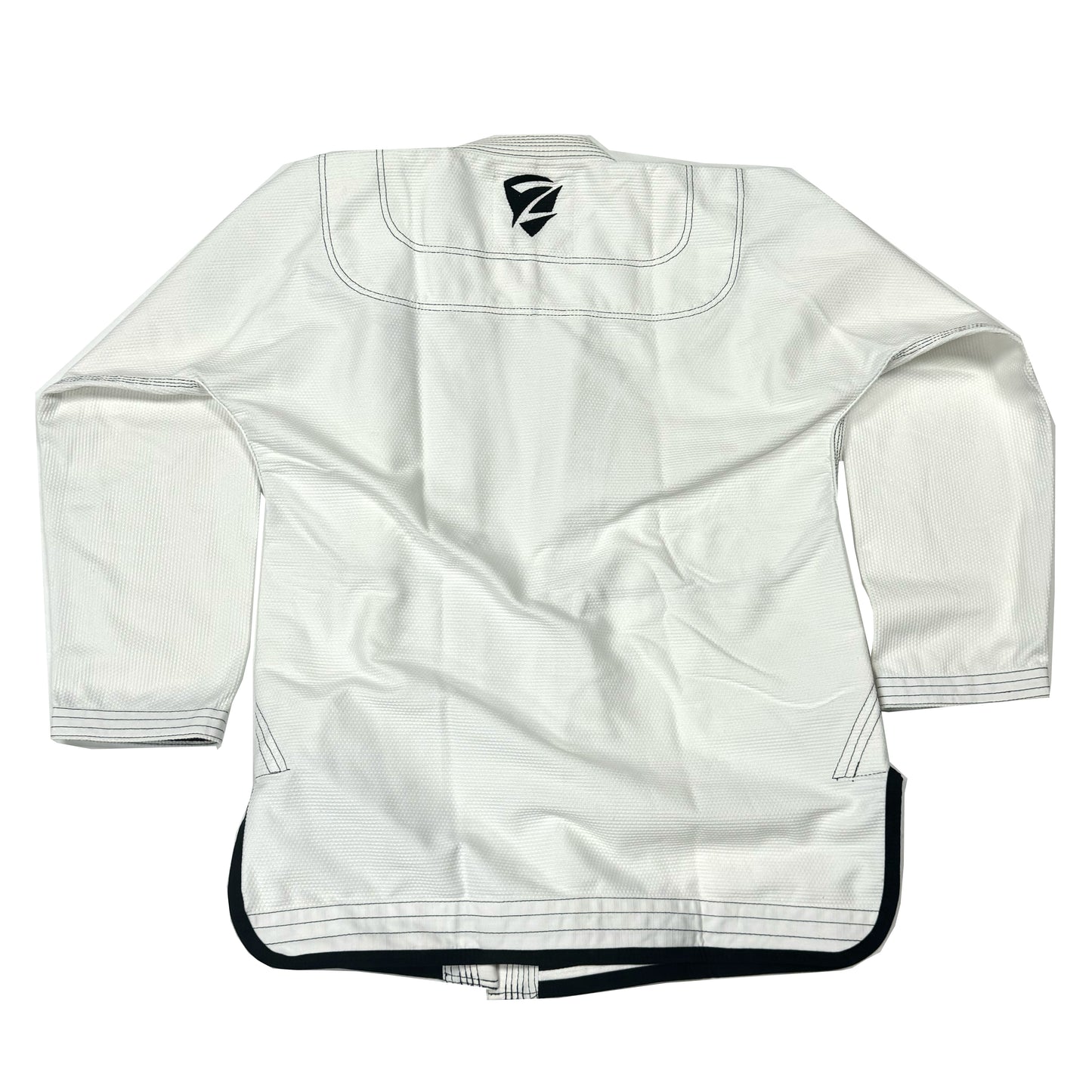 Zed Honra Women’s Alpha Gi – Back View of White BJJ Kimono Jacket with Reinforced Stitching