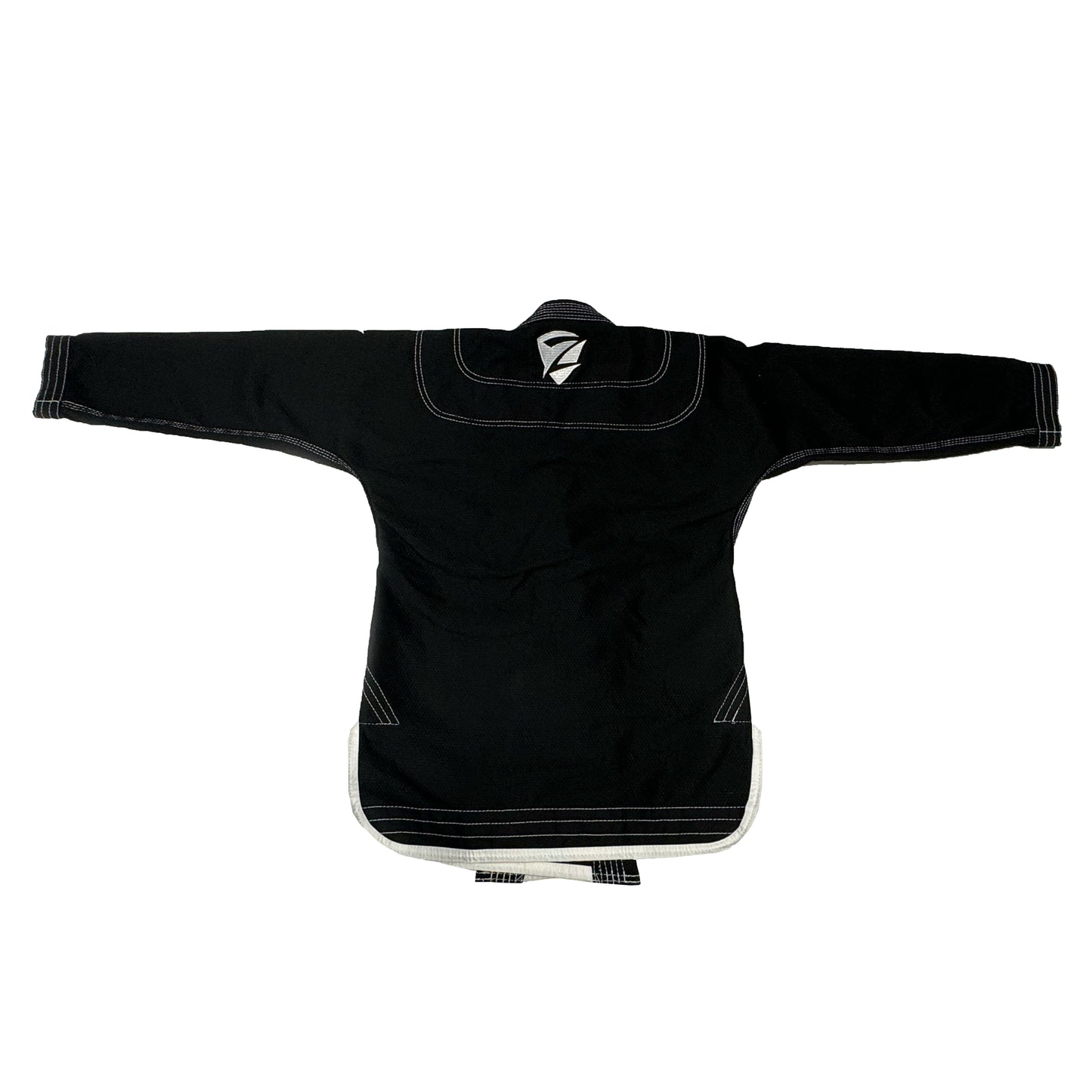 Zed Honra Youth Alpha Gi – Back View of Black BJJ Kimono Jacket with Reinforced Stitching