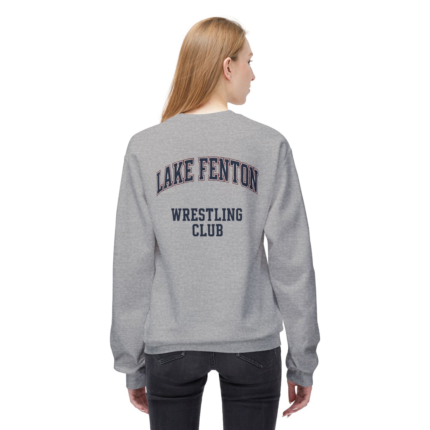 Lake Fenton Wrestling Club Vintage Varsity Crewneck Sweatshirt (Unisex)