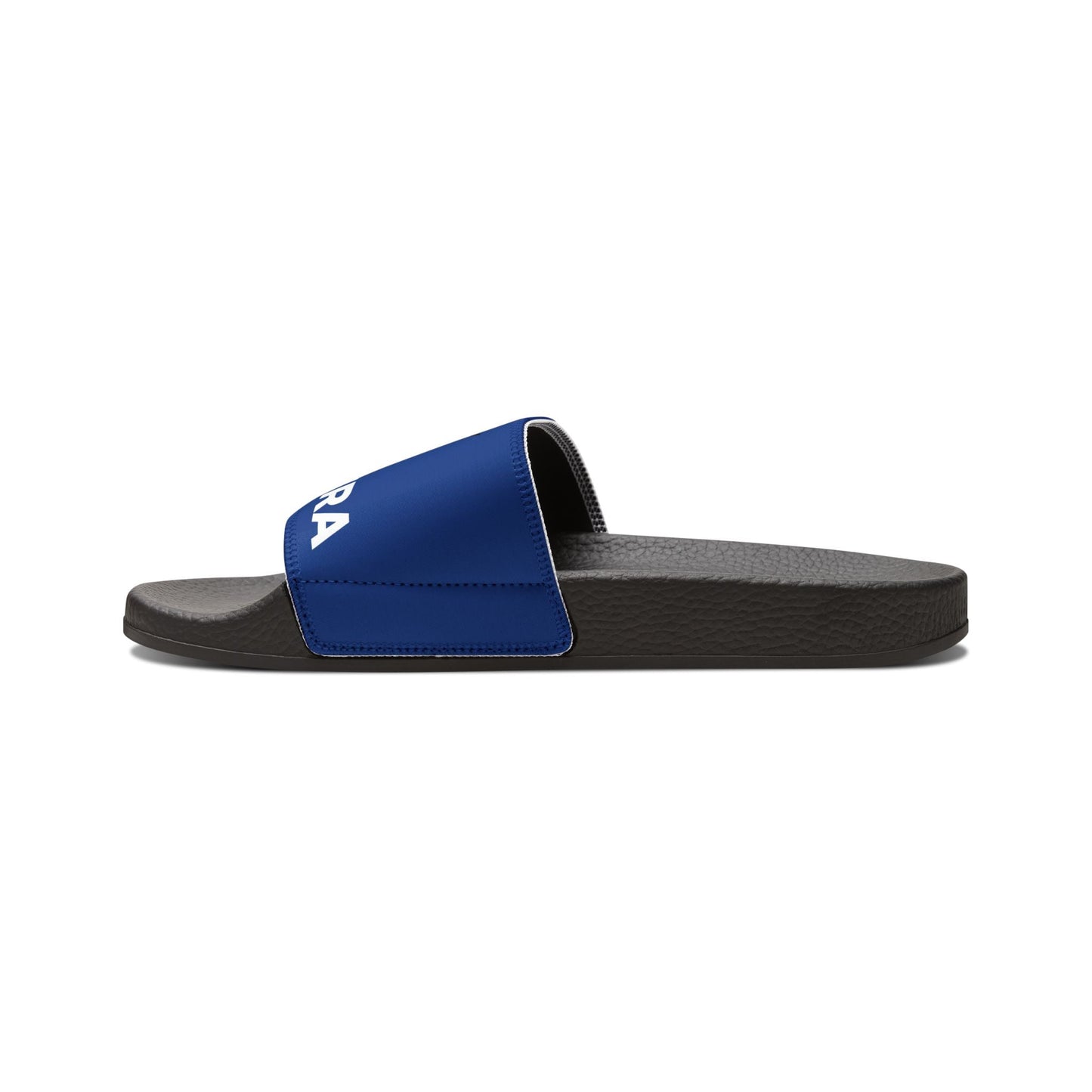 Zed Honra youth slide sandal in blue – angled side view