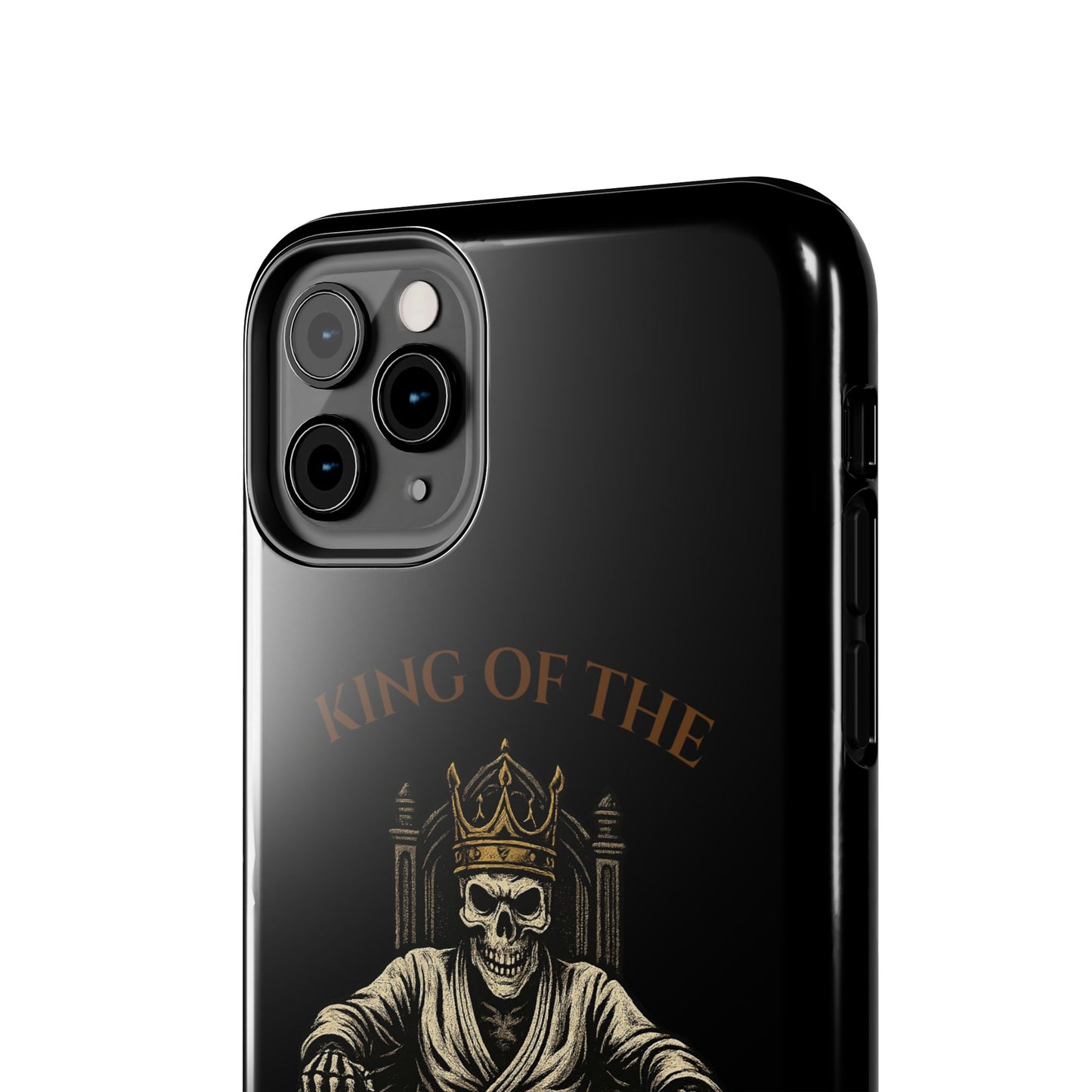 Phone case with a skull in a Zed Honra kimono and crown, text 'King of the Mat' and 'Zed Honra' logo.