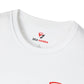 White t-shirt with ZED HONRA logo on a white background