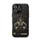 Phone case with a skull in a Zed Honra kimono and crown, text 'King of the Mat' and 'Zed Honra' logo.