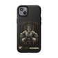 Phone case with a skull in a Zed Honra kimono and crown, text 'King of the Mat' and 'Zed Honra' logo.