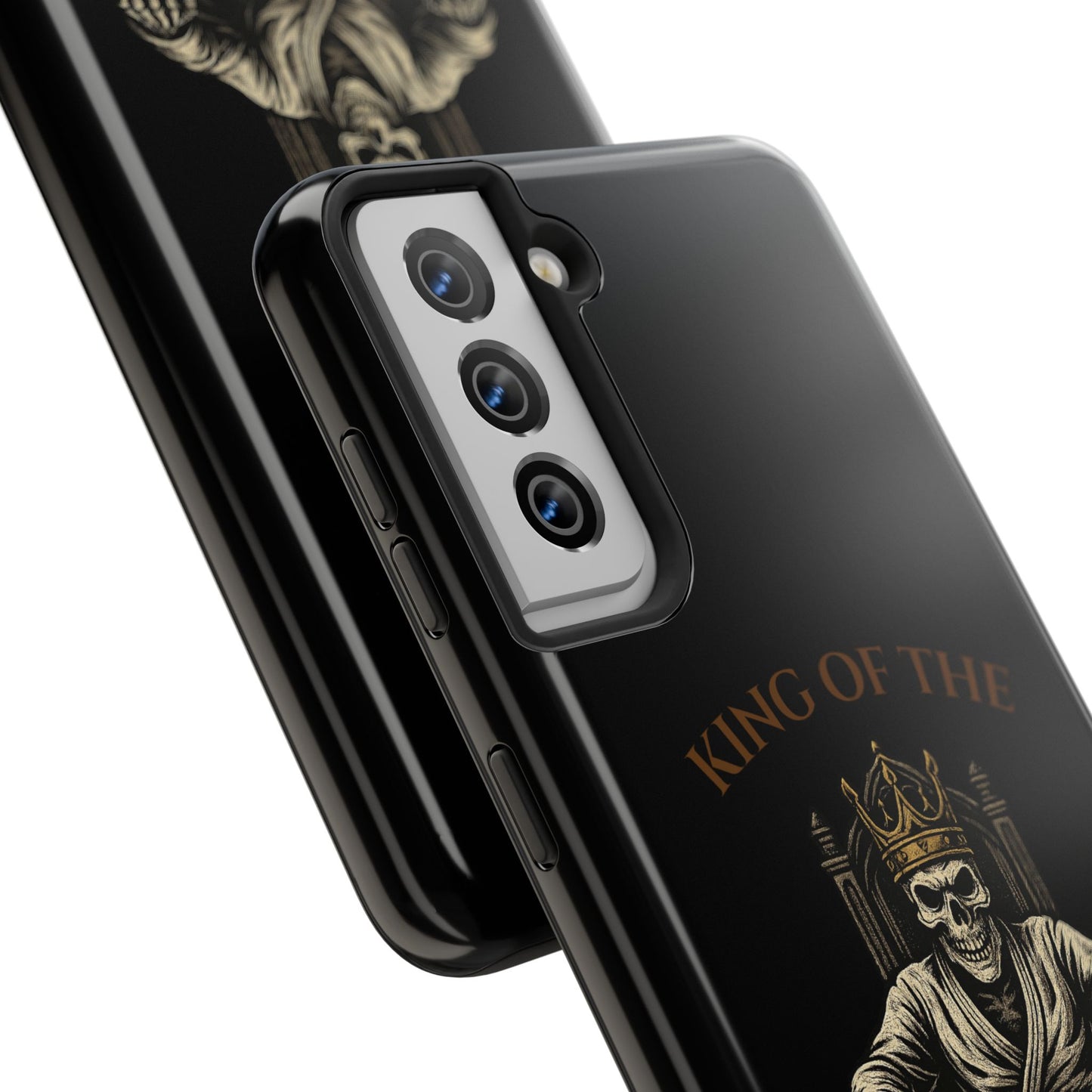 Phone case with a skull in a Zed Honra kimono and crown, text 'King of the Mat' and 'Zed Honra' logo.