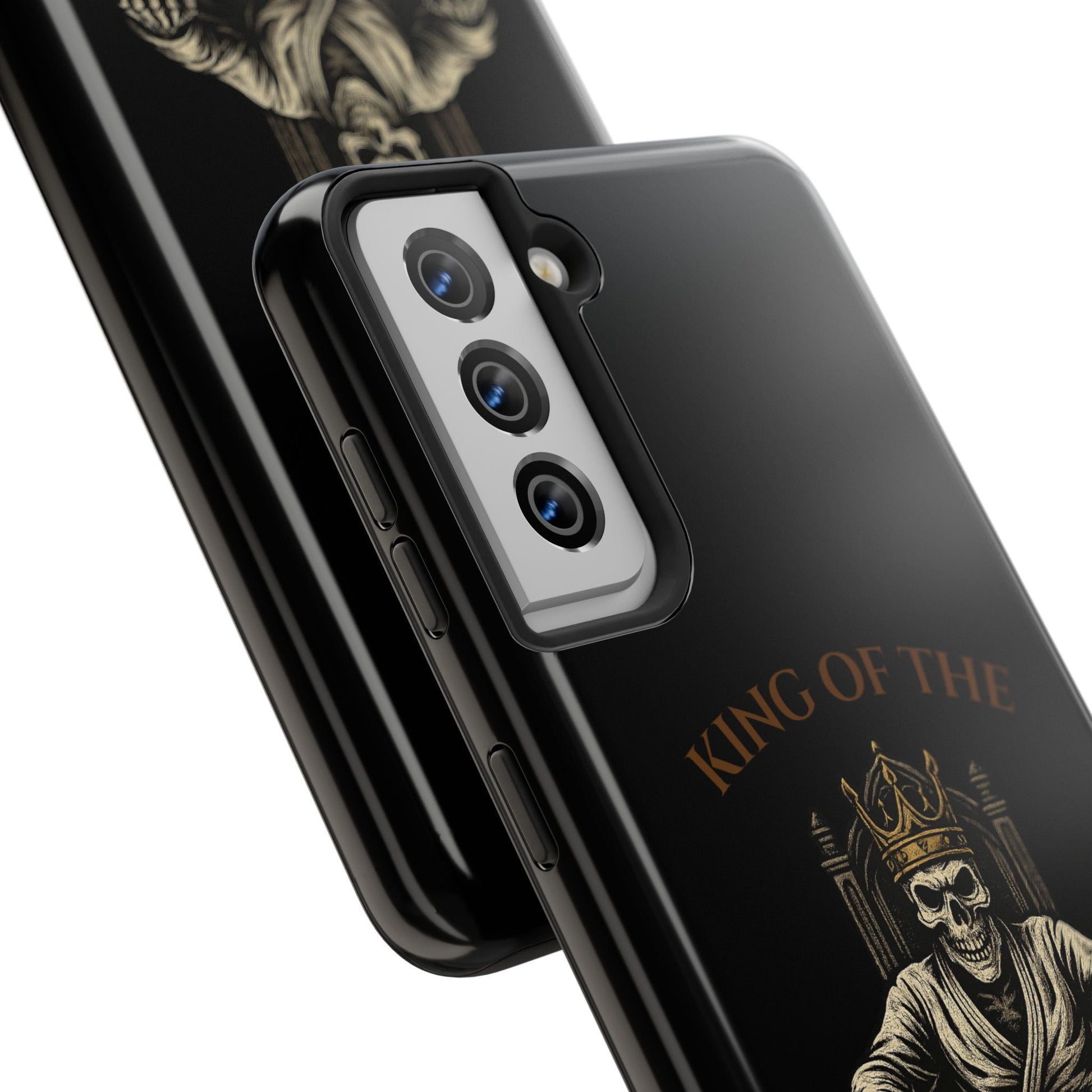 Phone case with a skull in a Zed Honra kimono and crown, text 'King of the Mat' and 'Zed Honra' logo.