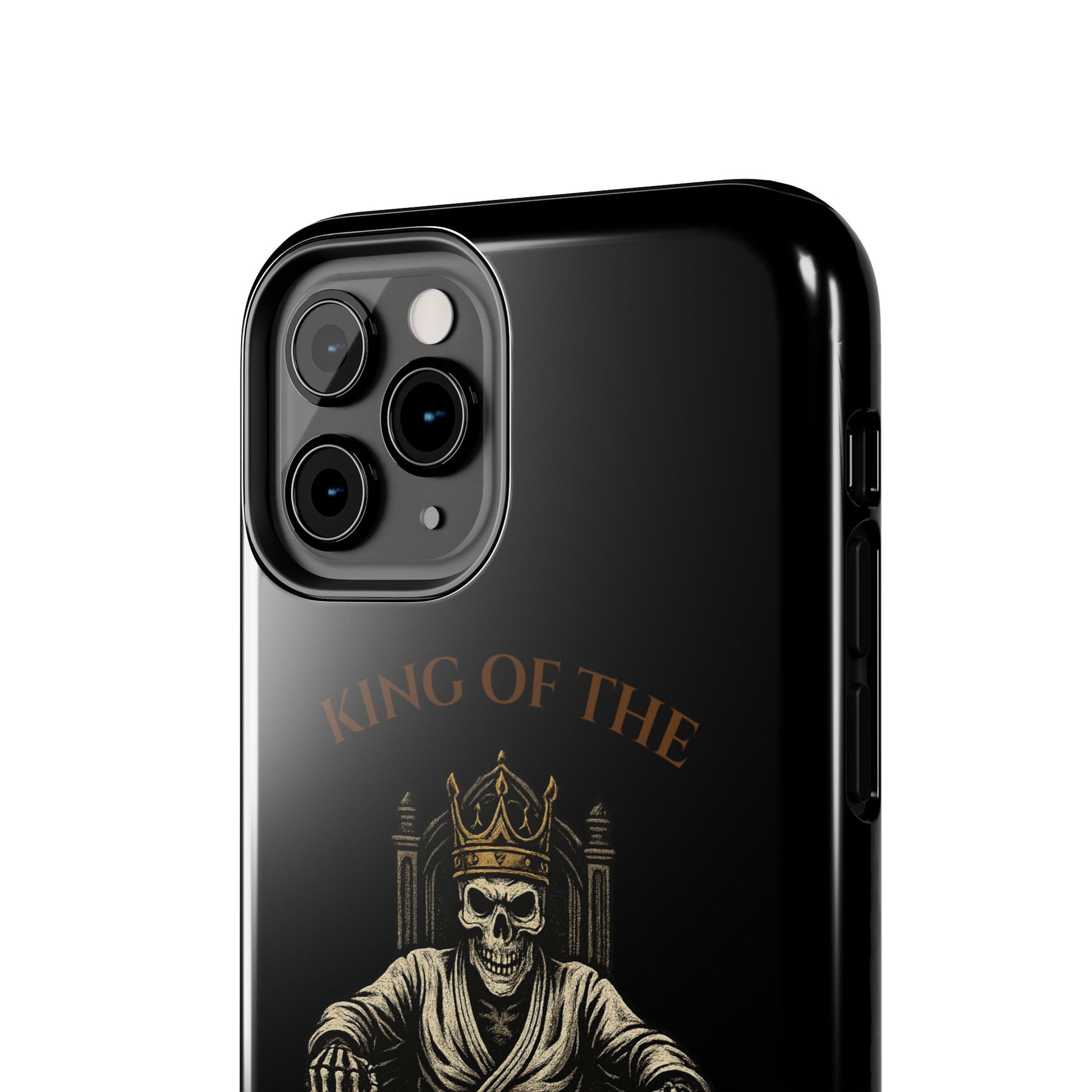 Phone case with a skull in a Zed Honra kimono and crown, text 'King of the Mat' and 'Zed Honra' logo.