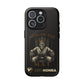 Phone case with a skull in a robe and crown, text 'King of the Mat' and 'Zed Honra' logo.