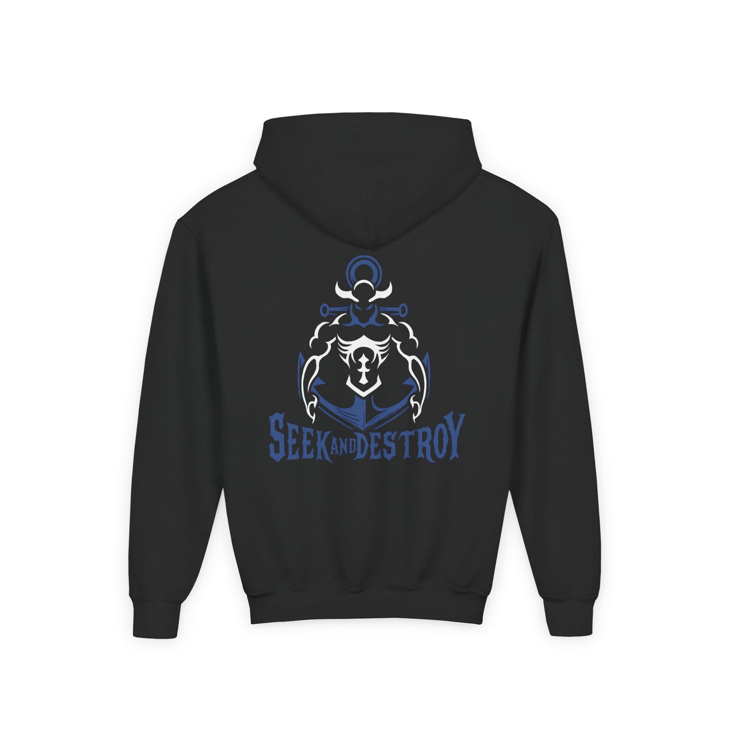 Youth Lake Fenton “Seek & Destroy” Wrestling Hoodie – 2026 Mascot Back Print