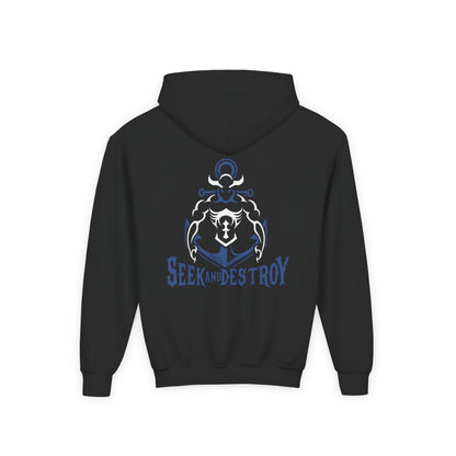 Youth Lake Fenton “Seek & Destroy” Wrestling Hoodie – 2026 Mascot Back Print