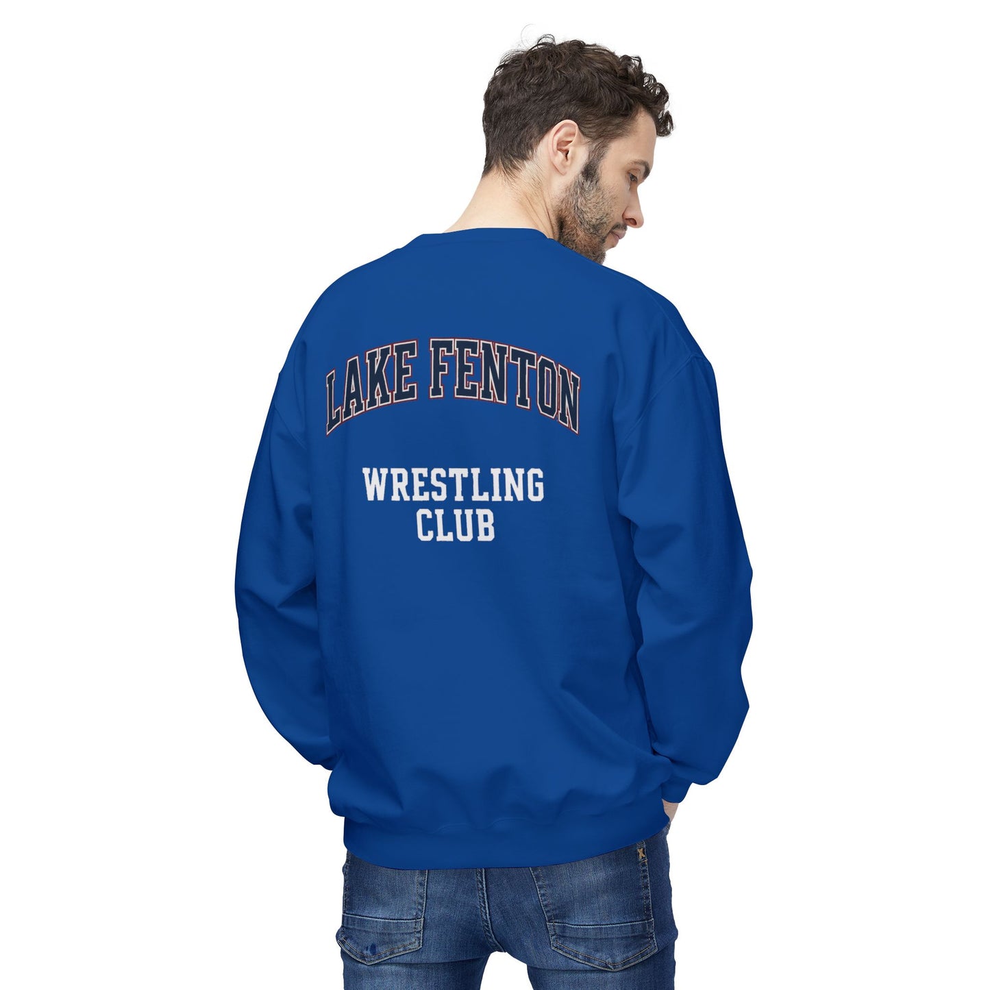 Lake Fenton Wrestling Club Vintage Varsity Crewneck Sweatshirt (Unisex)
