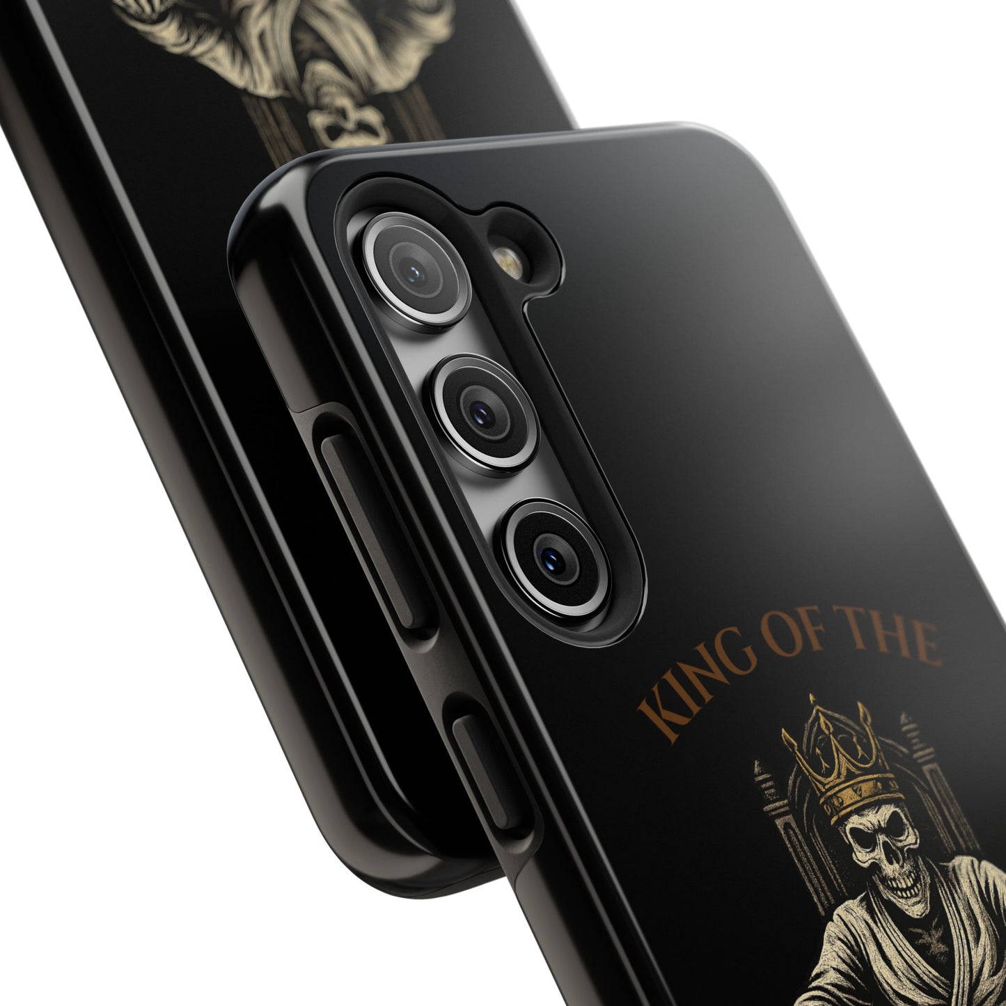 Phone case with a skull in a Zed Honra kimono and crown, text 'King of the Mat' and 'Zed Honra' logo.