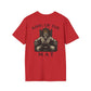 Red Zed Honra “King of the Mat” t-shirt featuring a crowned skeleton wearing a gi seated on a throne, printed on the back.