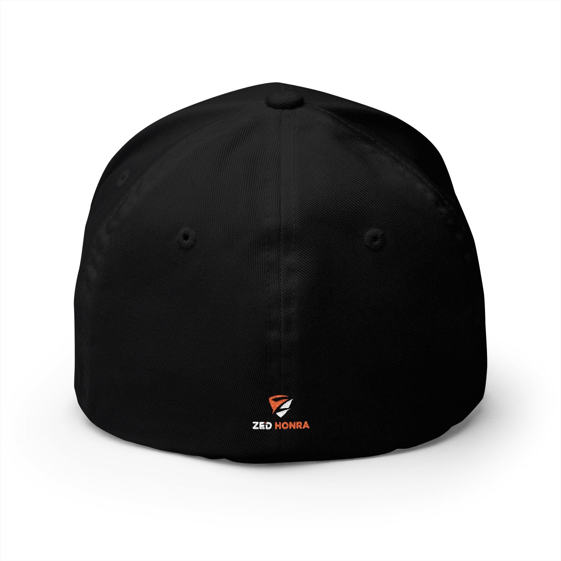 Black FlexFit Cap with Zed Honra embroidered logo – back view