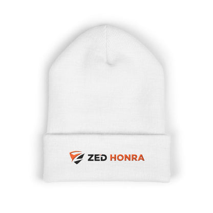 Zed Honra Embroidered Beanie – White, Black, Royal Blue