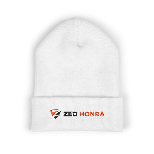 Zed Honra Embroidered Beanie – White, Black, Royal Blue
