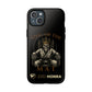 Phone case with a skull in a robe and crown, text 'King of the Mat' and 'Zed Honra' logo.