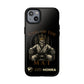 Phone case with a skull in a Zed Honra kimono and crown, text 'King of the Mat' and 'Zed Honra' logo.