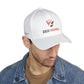 White FlexFit Cap – side profile view on model