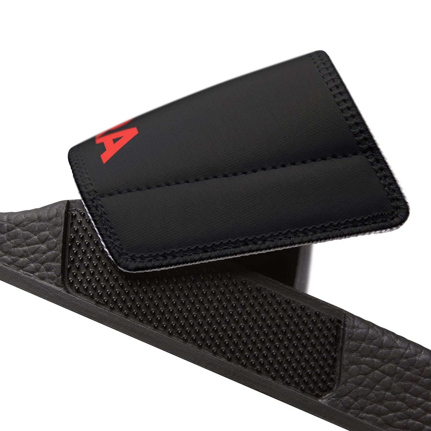 Zed Honra youth slide sandals in black – removable strap and sole view