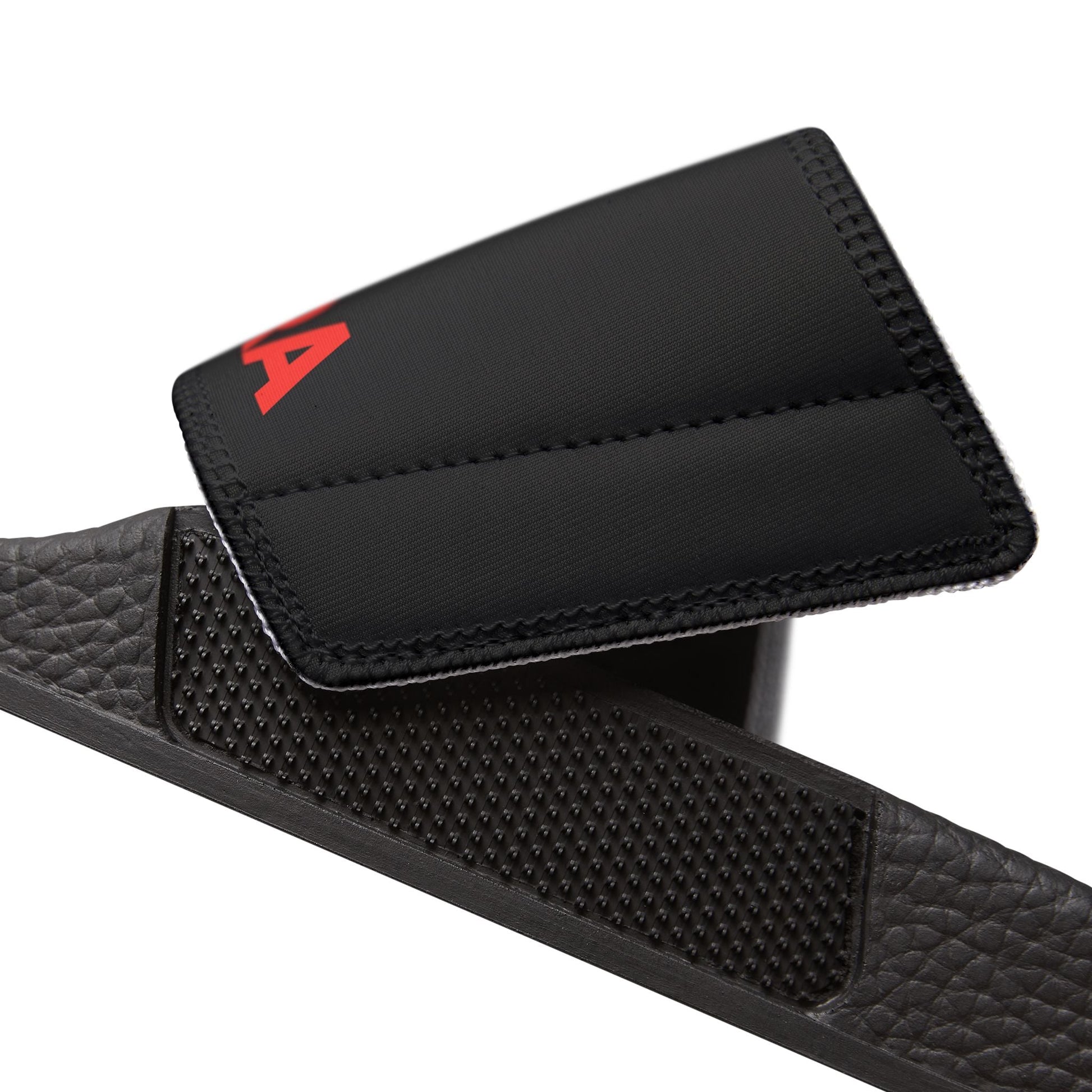 Zed Honra youth slide sandals in black – removable strap and sole view