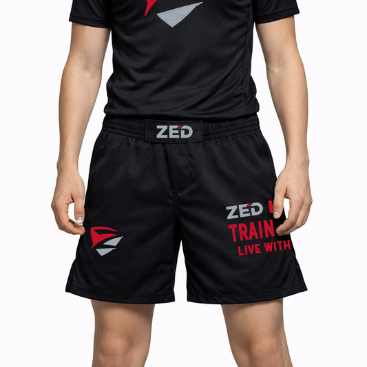 Zed Honra Model 1 Youth No-Gi Shorts – on Model, Black BJJ & MMA Shorts for Kids